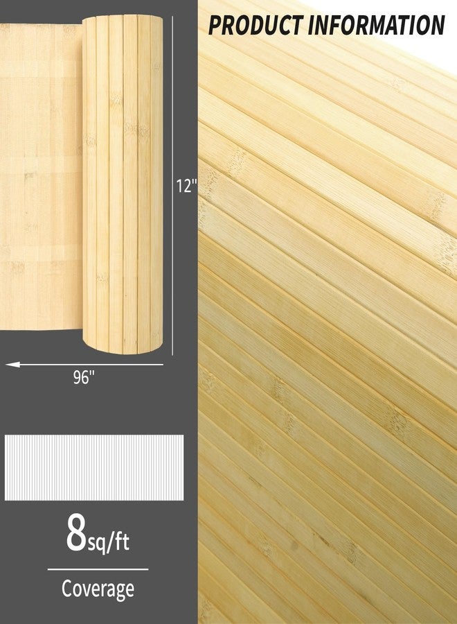 Art3d Natural Bamboo Wall Panel for Interior Wall Decor, Renewable Pole Wrap Wainscoting Paneling for Wall Ceiling Furniture Cabinet Office, 12 x 96 Inch - Raw, 1-Pack - Image 4